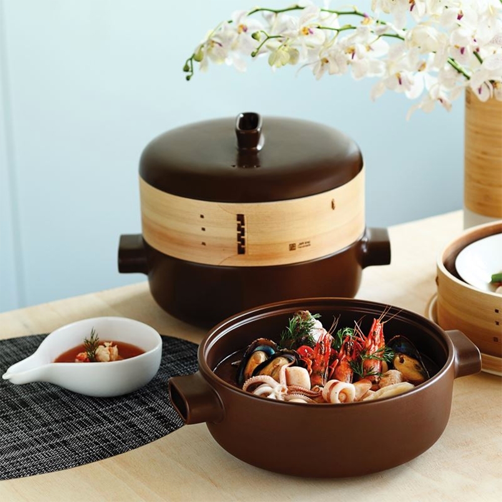 JIA 品家蒸鍋蒸籠組28cm-棕色| 蒸鍋/蒸煮鍋| Yahoo購物中心