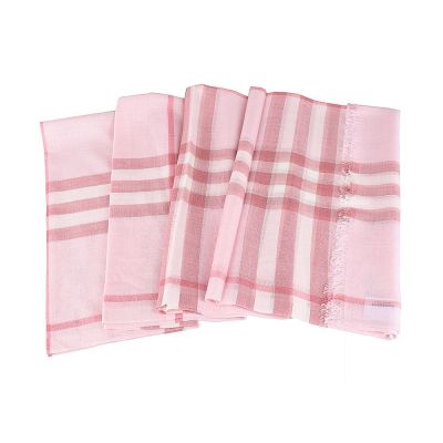  BURBERRY 標籤黑字LOGO羊毛絲綢混紡/羊毛混紡披肩圍巾(多色)