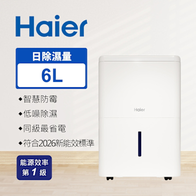 【Haier海爾】一級省電能效 除濕機 日除濕6公升 適用8~12坪 H06EA1