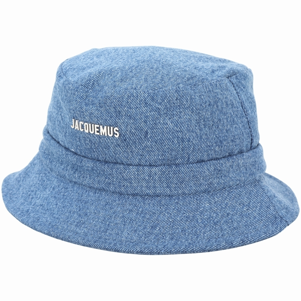 JACQUEMUS Le Bob 金屬字母丹寧漁夫帽(牛仔藍)