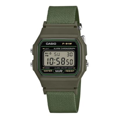 CASIO 卡西歐 輕薄 電子錶 學生錶 防水帆布錶帶 F-91WF-3A