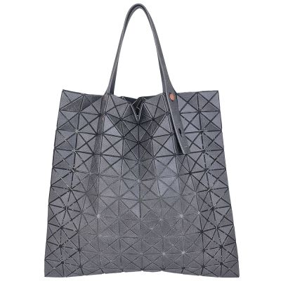ISSEY MIYAKE 三宅一生 BAOBAO 牛仔黑色三角格10x10肩背/手提包