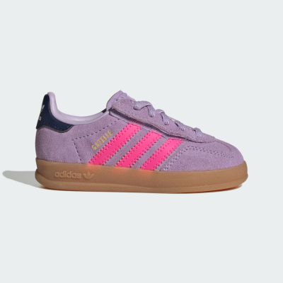 Adidas Gazelle Indoor CF EL I [IH4012] 小童 休閒鞋 復古 麂皮 流行 紫 粉紅