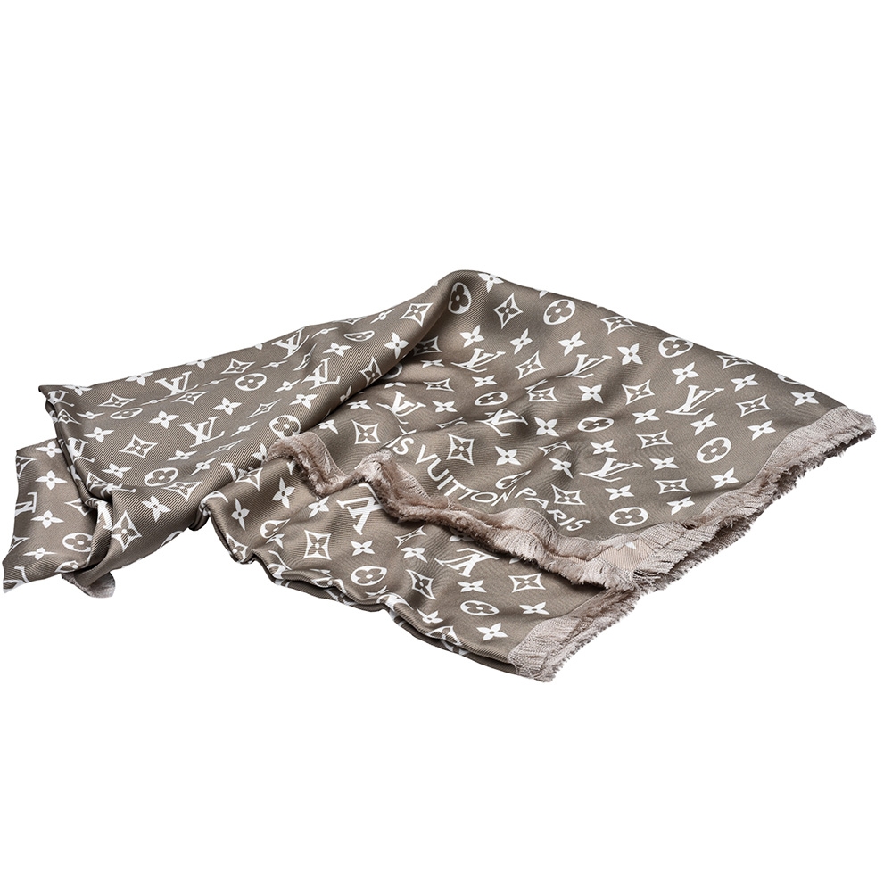 LV Louis Vuitton路易威登M77505 經典NOW系列Monogram圖案純絲披肩