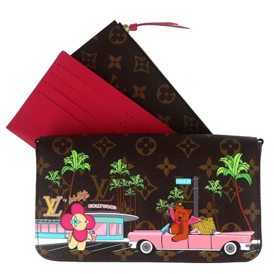 LOUIS VUITTON路易威登 Louis Vuitton LV路易威登 M80859 Louis Vuitton LV路易威登紋日式庭園金鍊帶三用手拿包/卡夾/斜背包