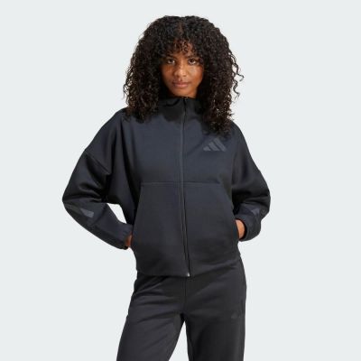 adidas 愛迪達 外套 女款 運動連帽外套 亞規 W Z.N.E. FZ 黑 JE7848(S3122)