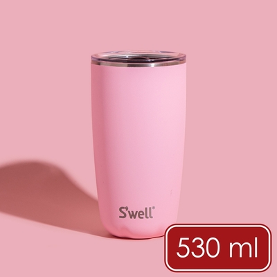 《S well》美國 Tumbler不鏽鋼滑蓋保溫杯-櫻花粉530ml-- swell水壺保溫杯 保冷保冰杯 推蓋直飲杯 環保杯 便攜杯 咖啡杯 隨行杯