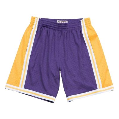 Mitchell & Ness NBA SWINGMAN ROAD SHORTS LAKERS 84-85 男 短褲 SMSHGS18235-LALPURP84