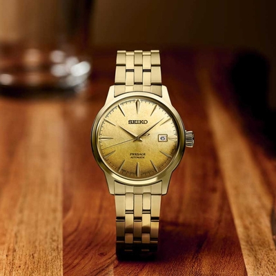 SEIKO 精工 Presage Cocktail 調酒師 燦金啤酒 機械錶 男錶 手錶-40.5mm SRPK46J1.4R35-01T0Q SK040