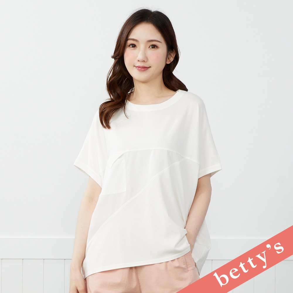 betty’s貝蒂思　胸前口袋涼感蝙蝠袖T-shirt(白色) (白色)