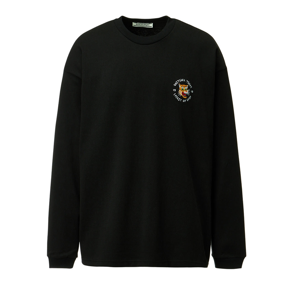 Onitsuka Tiger鬼塚虎-黑色老虎刺繡長袖上衣(2183B025-001