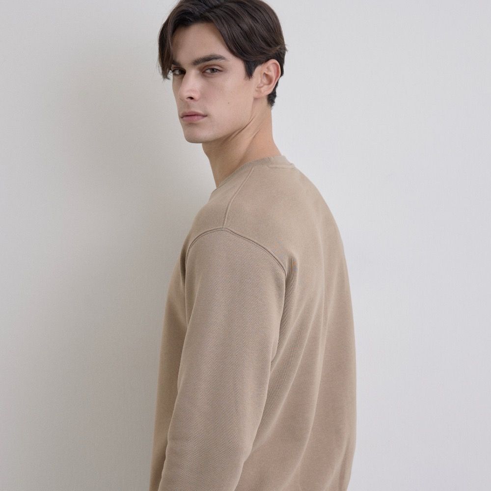 GIORDANO 男裝素色加絨大學TEE Urban Casual Stroll系列【多色任選】 (44 昆布褐)