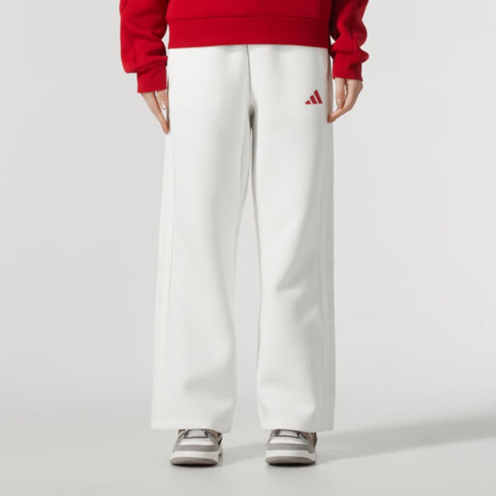 adidas 愛迪達長褲女休閒褲CNY新年CW WIDE KN PNT 白JZ1644 | adidas