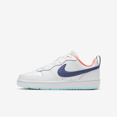 Nike Court Borough Low 2 GS [BQ5448-112] 大童 休閒鞋 運動 皮革 穿搭 白藍橘