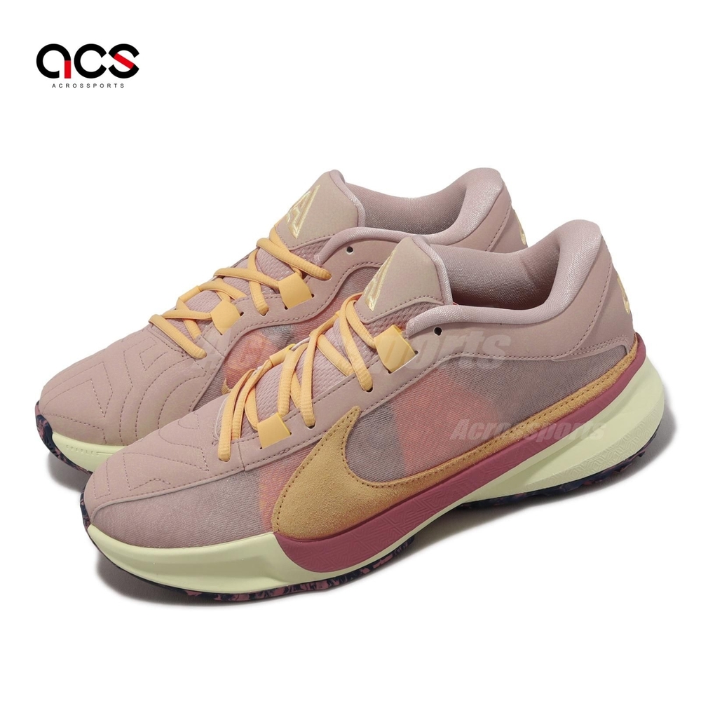 Nike 籃球鞋Zoom Freak 5 EP Fossil Stone 裸粉橘黃男鞋字母哥