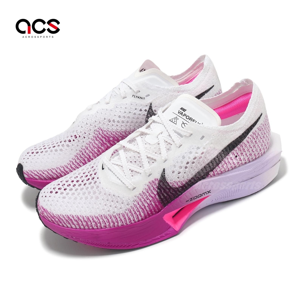 Nike 競速跑鞋Wmns ZoomX Vaporfly Next% 3 白紫輕量碳板推進運動鞋
