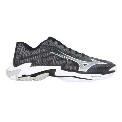MIZUNO WAVE LIGHTNING ELITE WIDE 男排球鞋-3E寬楦 V1GA260152 黑白銀