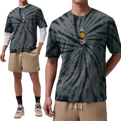 Nike As M J Brk Tie Dye Fest Ss Crw 短袖 男款 灰黑色 渲染 IF3158-068