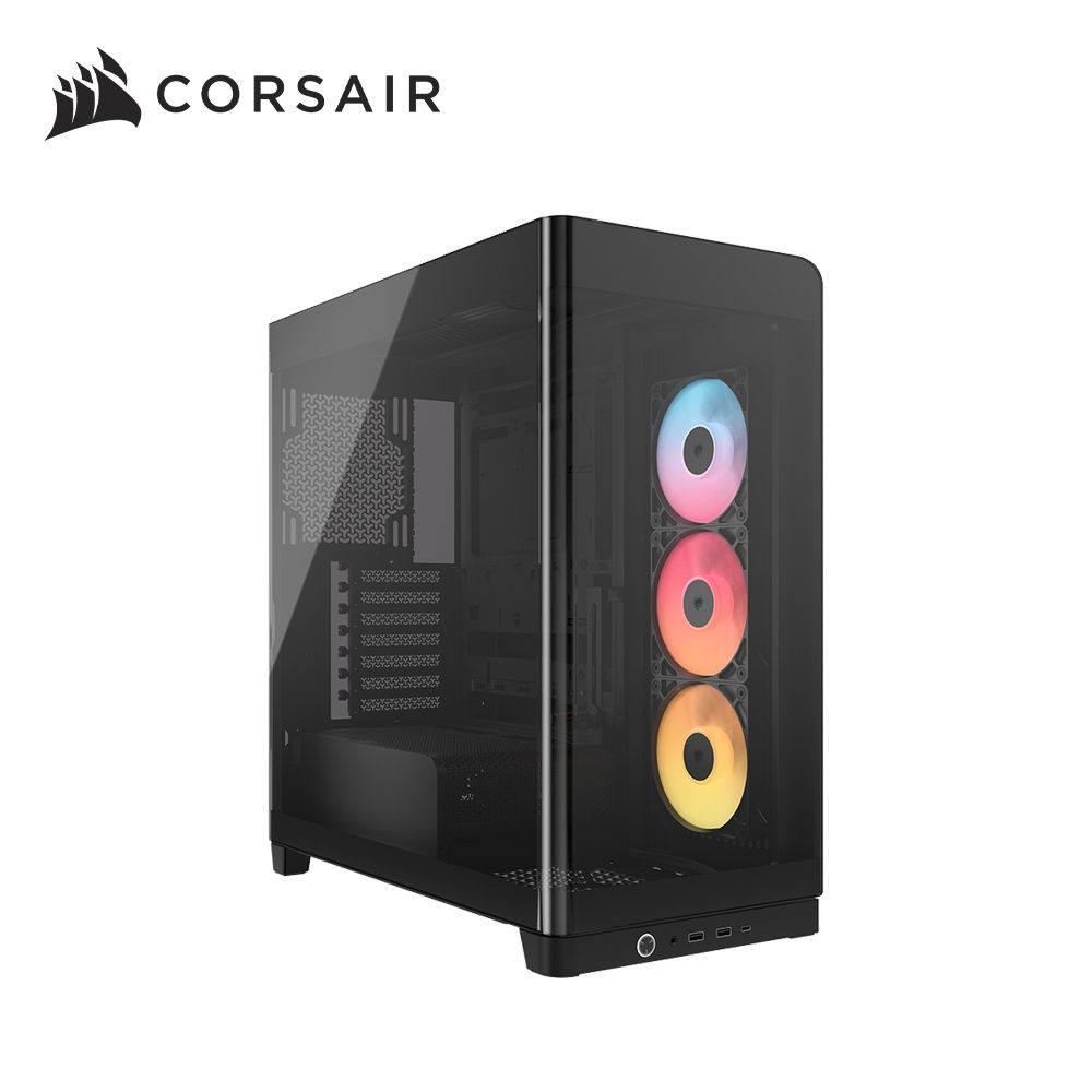 海盜船Corsair Frame 4500X 一體式全景玻璃 E-ATX機殼【黑｜附RS120R炫光風扇*3】