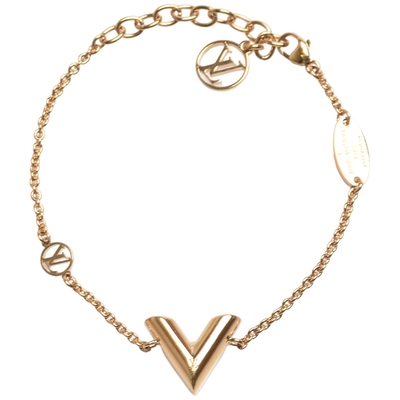 LouisVuitton路易威登 Louis Vuitton路易威登 LV飾品 M00858經典Essential V系列V字標誌手鍊(金色)