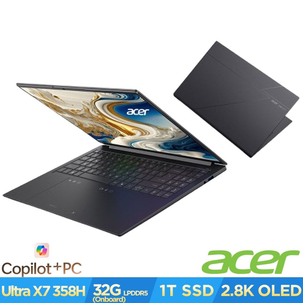 Acer 宏碁 Swift Go AI SFG16-I71-76ZJ 16吋OLED AI輕薄筆電(CX7-358H/32GB/1TB/Win11)