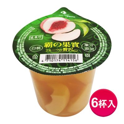 盛香珍 霸果實白桃鮮果凍300gX6杯入/組