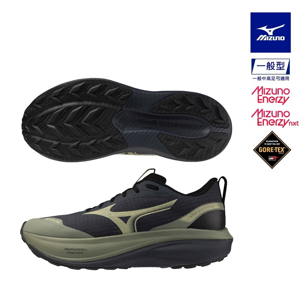 MIZUNO美津濃 WAVE RIDER GTX 男 慢跑鞋-軍綠_J1GM263051