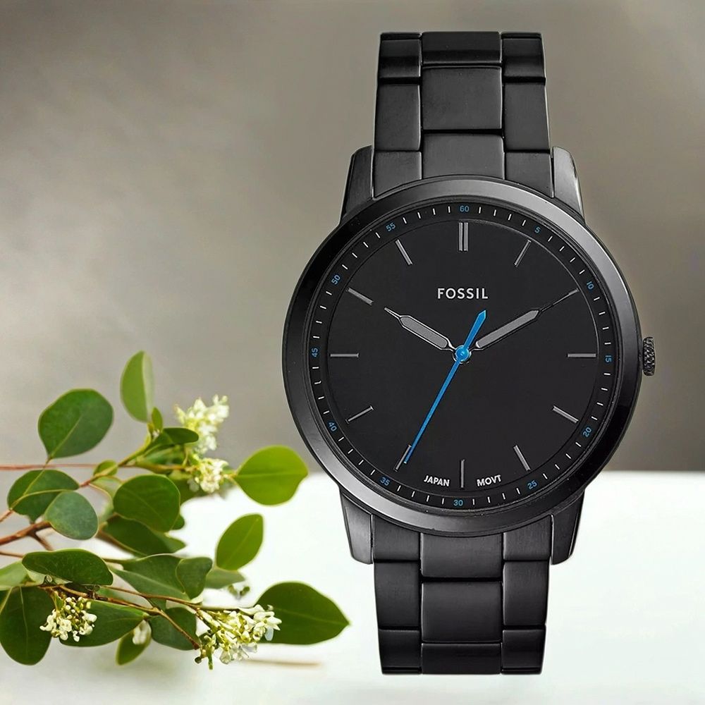 FOSSIL Minimalist 薄型簡約手錶 七夕浪漫購 送禮首選-黑/44mm FS5308