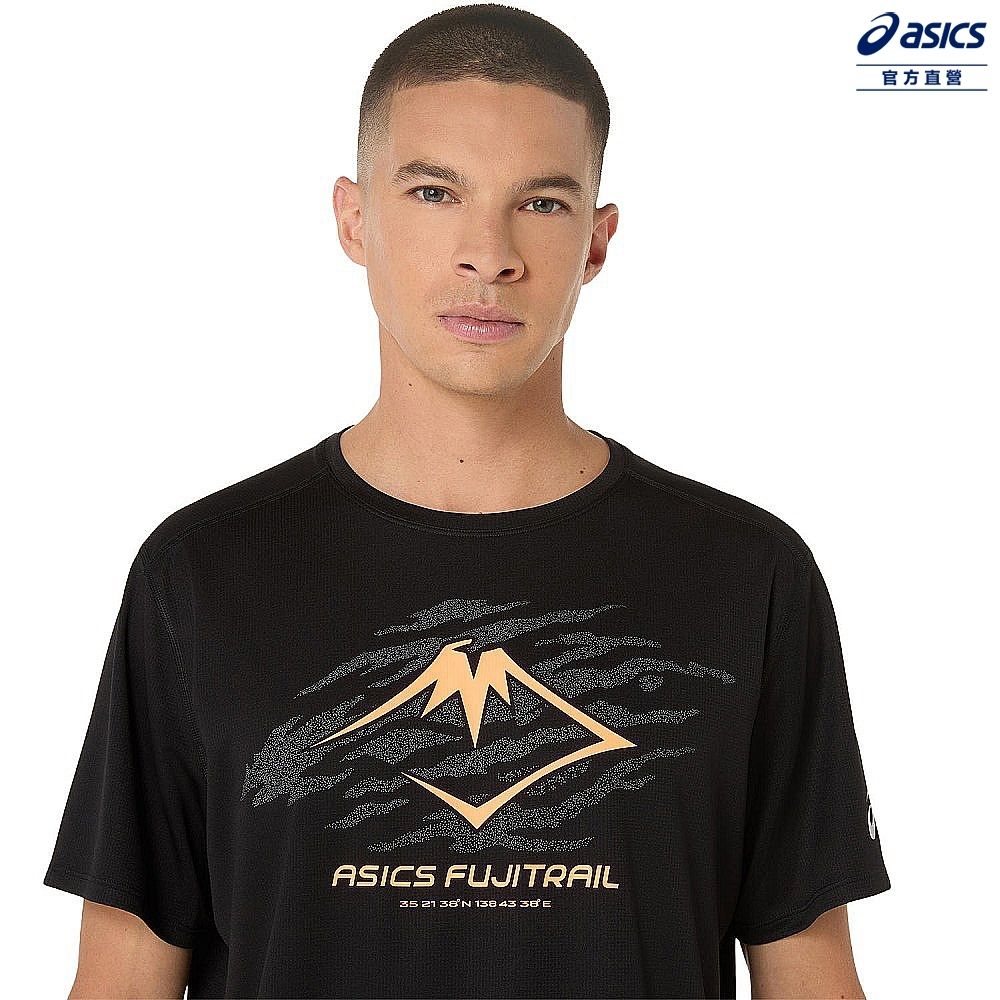 ASICS 亞瑟士短袖上衣男款FUJITRAIL 海外版跑步上衣2011D390-001