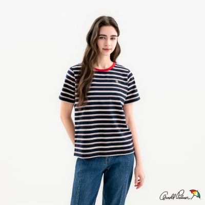 Arnold Palmer -女裝-條紋短袖T-Shirt-深藍色