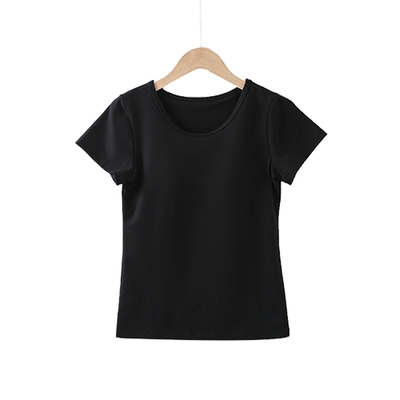 【Kosmiya】4件組 一體式純棉罩杯短袖上衣/Bra Top/無痕上衣/無鋼圈/內搭上衣/T-shirt(4色可選/M-2XL)