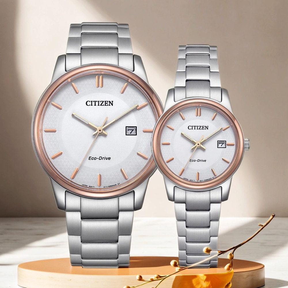 CITIZEN 星辰 光動能經典情侶手錶 對錶 開學換新季 送禮推薦-白 BM6979-74A+EW2319-71A