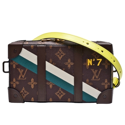 LV Louis Vuitton路易威登 M81246 SOFT TRUNK系列經典Monogram帆布N°7印花硬殼斜背包