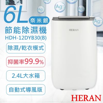 HERAN禾聯 【禾聯HERAN】6L奈米銀抑菌節能除濕機 HDH-12DYB30(B)