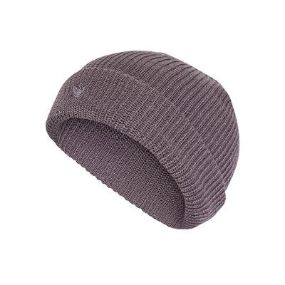 ADIDAS ORIGINALS 愛迪達 阿迪達斯 三葉草 運動休閒毛帽-紫色 SHORT BEANIE-IY7031