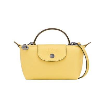 LONGCHAMP Le Pliage Xtra XS 迷你 牛皮 手提包 肩背包 斜背包 水餃包 Lime 檸檬黃色 34205987M61