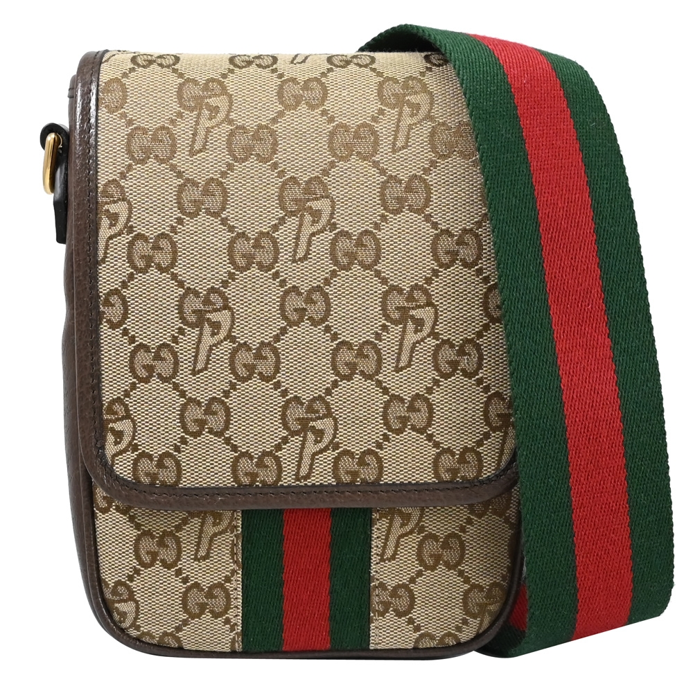 GUCCI 古馳 x Palace 限定款緹花織布翻蓋斜背小包