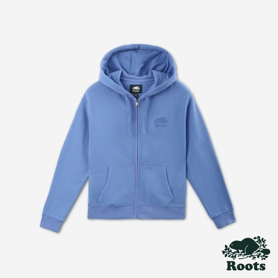 Roots女裝- ORIGINAL RELAXED 連帽外套-藍色