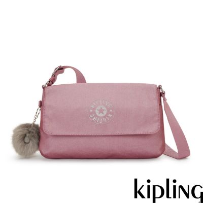 Kipling (網路獨家款)霧光粉斜背肩背兩用包-GIPSIE