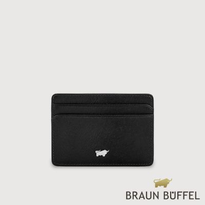 【BRAUN BUFFEL 德國小金牛】台灣總代理 潘-A 4卡卡夾-黑色/BF869-151-BK