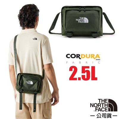 【The North Face】CITY SHOULDER BAG 日用休閒輕量隨身側背包2.5L.斜背包.單肩包_8AMV-4FY 灰褐綠 N