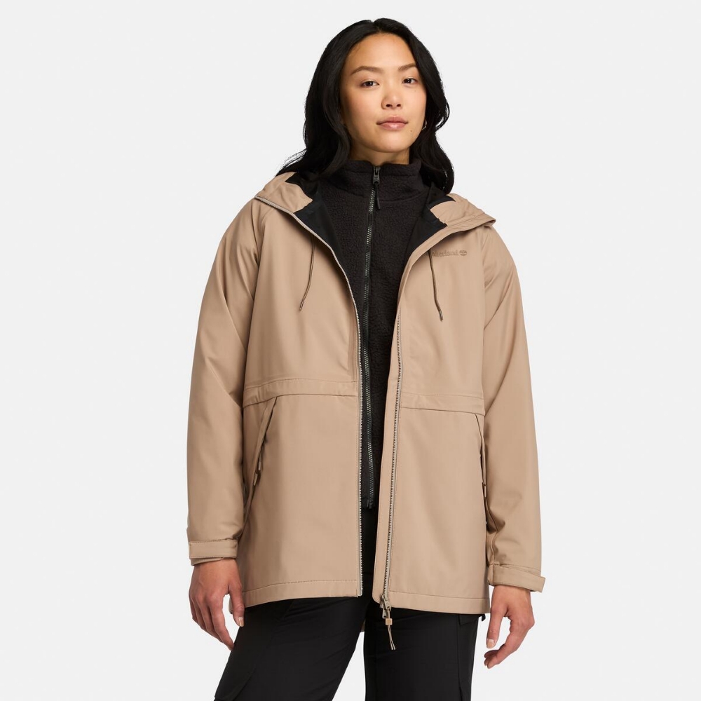 Timberland 女款灰褐色防水外套|A5ZA7929 | 防曬外套| Yahoo購物中心