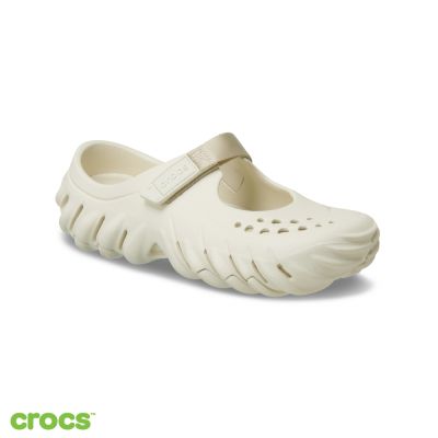 Crocs 卡駱馳 (女鞋) 波波瑪麗珍克駱格Echo Mary Jane Clog -極白色 211996-2MD
