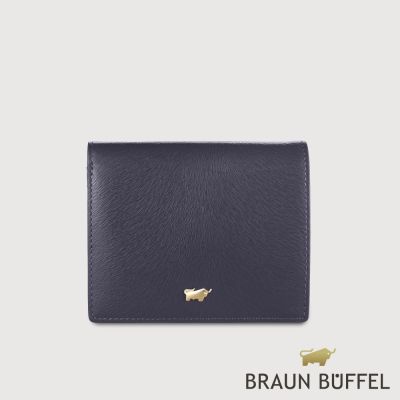 【BRAUN BUFFEL 德國小金牛】台灣總代理 萊納斯-TW 3卡兩折短夾-深藍色/BF891-401-DB
