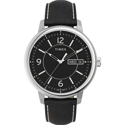 TIMEX 天美時 風格系列 日期星期顯示 細緻紳士手錶 (銀x黑 TXTW2V29200)