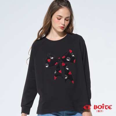 ET BOîTE 箱子 BLUE WAY –LIZ蝴蝶結長TEE(黑)