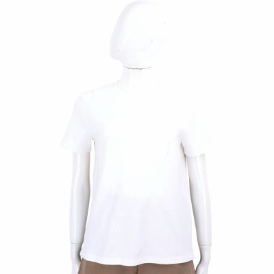 MAX MARA-’S Max Mara MADERA M刺繡 白色純棉短袖TEE T恤