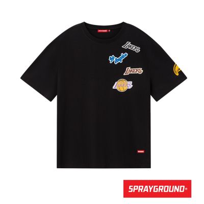 SPRAYGROUND-美國職籃聯盟湖人隊小布貼上衣-黑色