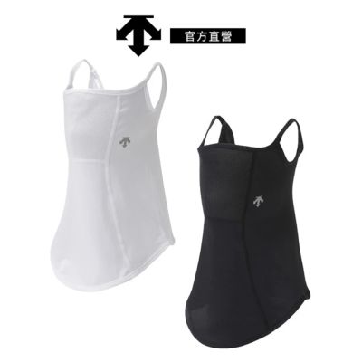 【DESCENTE】迪桑特 中性 跑步多功能掛耳式圍脖 (黑色/白色)