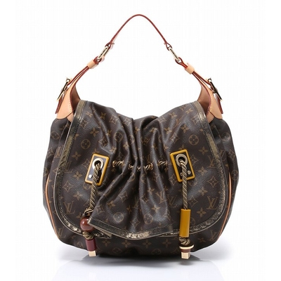 LOUIS VUITTON路易威登 【Louis Vuitton 路易威登 】M97015 經典Monogram帆布搭變色皮革 Kalahari GM半月造型手提肩背包(絕版展示品)